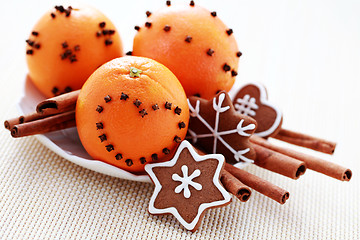 Image showing oranges and gingerbreads