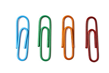 Image showing Colorful paperclips