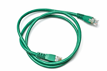 Image showing Green network plug 