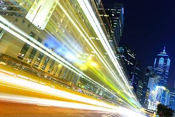 Image showing traffic in city at night