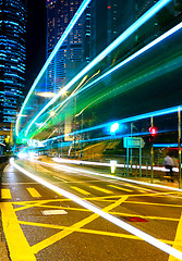 Image showing traffic in city at night