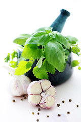 Image showing herbal mortar and pestle