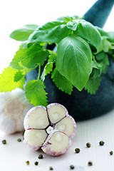 Image showing herbal mortar and pestle