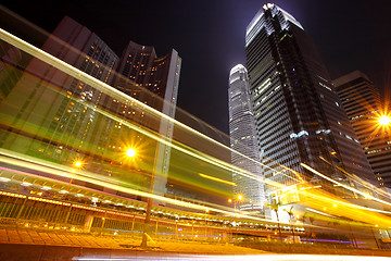 Image showing traffic in city at night