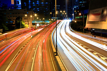 Image showing traffic in city at night