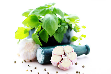 Image showing herbal mortar and pestle