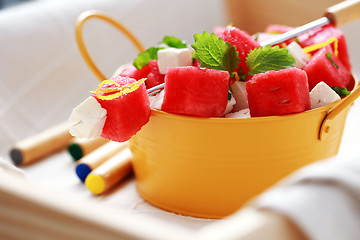 Image showing watermelon and feta salad