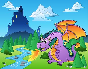 Image showing Fairy tale image with dragon 1