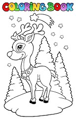 Image showing Coloring book Christmas reindeer 2