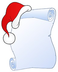 Image showing Christmas scroll with hat 1