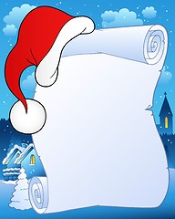 Image showing Christmas scroll with hat 2