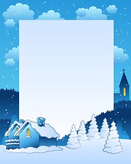 Image showing Winter frame with small village