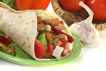 Image showing Wrap with turkey strips