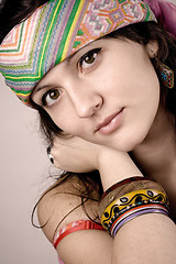 Image showing beautiful young hippie woman