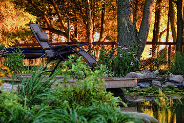 Image showing Residential landscaped garden