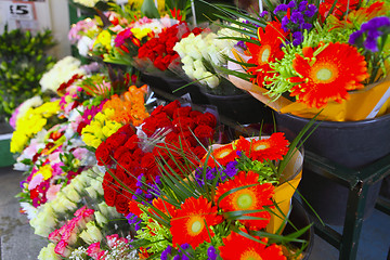 Image showing Flower stall side view