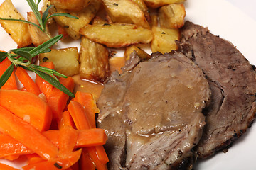 Image showing Roast lamb dinner