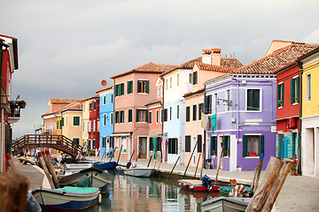 Image showing Burano under a stormy sky