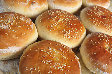 Image showing Burger buns from the oven