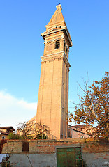 Image showing Burano's leaning bell tower