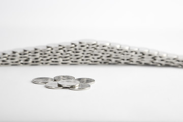 Image showing silver coins, economy and finance concept