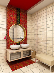 Image showing 3d bathroom rendering