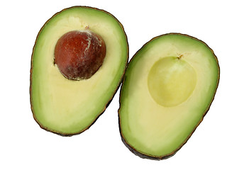 Image showing Avocado halves-clipping path