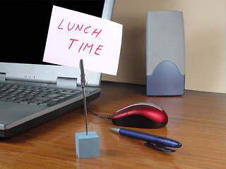 Image showing Lunch time at the office