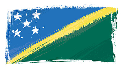 Image showing Grunge Solomon Islands flag