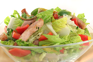 Image showing Mixed salad with strips of turkey