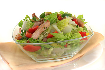 Image showing Mixed salad with strips of turkey