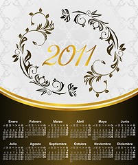Image showing Floral Calendar for year 2011, in Spanish