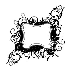 Image showing Illustration the floral black decor element for design