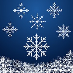 Image showing Set snowflakes