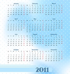 Image showing European calendar 2011 in style of techno