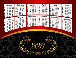 Image showing American calendar 2011
