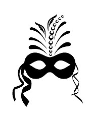 Image showing close up black carnival mask isolated