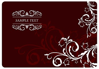 Image showing Illustration the floral red background for design card