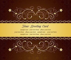 Image showing gold floral greeting cards and invitation 