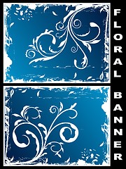 Image showing Grunge floral banners
