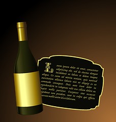 Image showing Illustration the elite wine bottle with white gold label