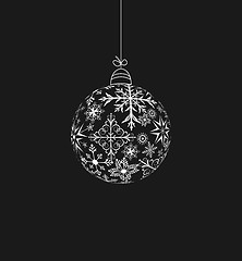 Image showing Christmas ball made of snowflakes