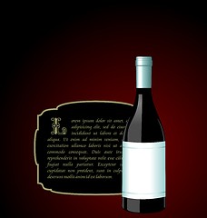 Image showing Illustration the elite wine bottle with white blank label