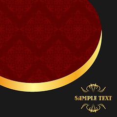 Image showing Illustration the black gold red invitation frame for elegant des
