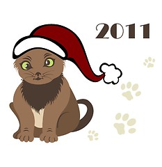 Image showing new year 2011 Cat