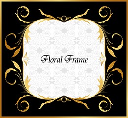 Image showing Golden floral frame