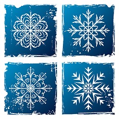 Image showing set grunge snowflake