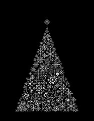 Image showing Christmas tree made of snowflake