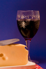 Image showing Cheese and wine