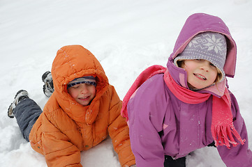 Image showing kids in snow